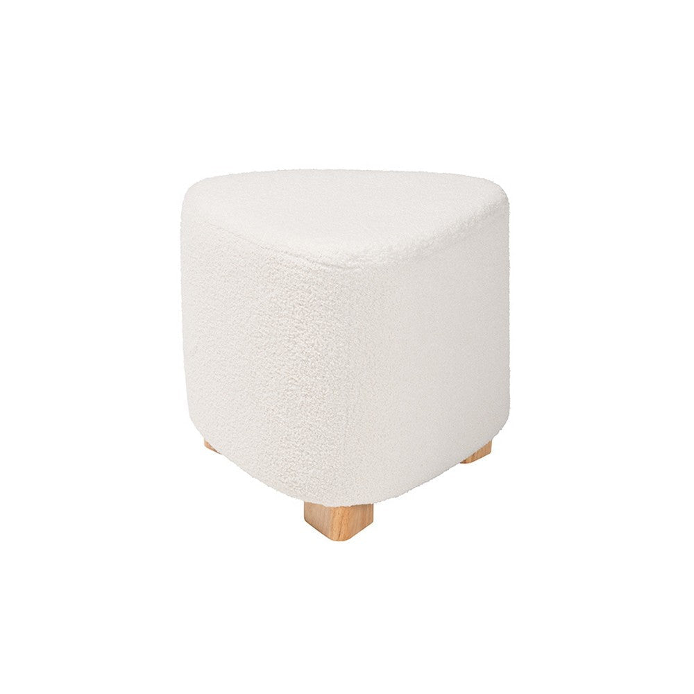 Baxton Studio Brielle Modern and Contemporary Ivory Boucle Upholstered and Natural Brown Finished Wood Ottoman WHI-229-Beige-Ottoman