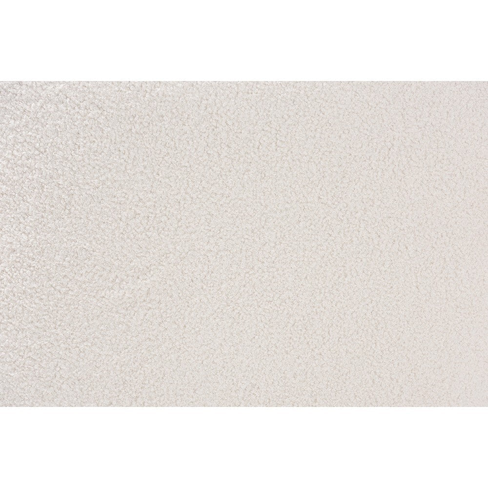 Baxton Studio Brielle Modern and Contemporary Ivory Boucle Upholstered and Natural Brown Finished Wood Ottoman WHI-229-Beige-Ottoman