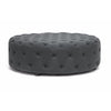 Baxton Studio Cardiff Dark Gray Linen Modern Tufted Ottoman