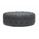 Baxton Studio Cardiff Dark Gray Linen Modern Tufted Ottoman