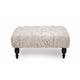 Baxton Studio Keswick Beige Script Print Modern Tufted Ottoman WHI-502-French-OTTO