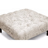 Baxton Studio Keswick Beige Script Print Modern Tufted Ottoman