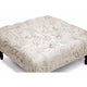 Baxton Studio Keswick Beige Script Print Modern Tufted Ottoman