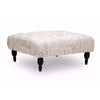 Baxton Studio Keswick Beige Script Print Modern Tufted Ottoman WHI-502-French-OTTO