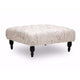 Baxton Studio Keswick Beige Script Print Modern Tufted Ottoman WHI-502-French-OTTO