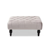 Baxton Studio Keswick Transitional Grey Velvet Fabric Upholstered Button Tufted Cocktail Ottoman WHI-502-Slate-Grey-Otto