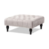Baxton Studio Keswick Transitional Grey Velvet Fabric Upholstered Button Tufted Cocktail Ottoman WHI-502-Slate-Grey-Otto