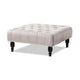 Baxton Studio Keswick Transitional Grey Velvet Fabric Upholstered Button Tufted Cocktail Ottoman WHI-502-Slate-Grey-Otto