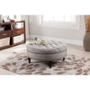 Baxton Studio Palfrey Beige Linen Modern Tufted Ottoman