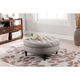 Baxton Studio Palfrey Beige Linen Modern Tufted Ottoman