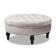 Baxton Studio Palfrey Transitional Grey Velvet Fabric Upholstered Button Tufted Cocktail Ottoman WHI-531-Slate-Grey-Otto