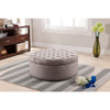 Baxton Studio Iglehart Beige Linen Modern Tufted Ottoman
