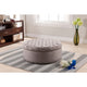 Baxton Studio Iglehart Beige Linen Modern Tufted Ottoman
