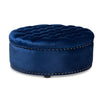 Baxton Studio Iglehart Modern and Contemporary Royal Blue Velvet Fabric Upholstered Tufted Cocktail Ottoman