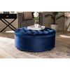 Baxton Studio Iglehart Modern and Contemporary Royal Blue Velvet Fabric Upholstered Tufted Cocktail Ottoman