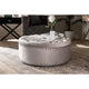 Baxton Studio Iglehart Modern and Contemporary Light Gray Velvet Fabric Upholstered Tufted Cocktail Ottoman