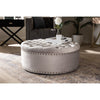 Baxton Studio Iglehart Modern and Contemporary Light Gray Velvet Fabric Upholstered Tufted Cocktail Ottoman
