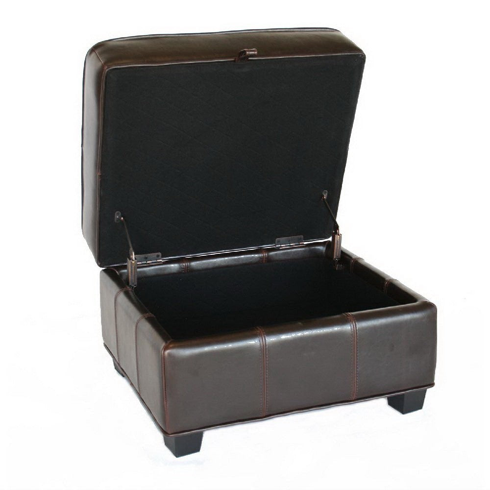 Baxton Studio Agustus Brown Leather Storage Ottoman WHI-A-136-001-Ottoman