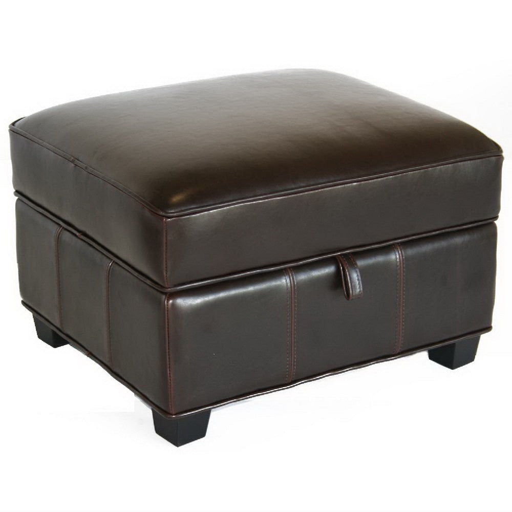 Baxton Studio Agustus Brown Leather Storage Ottoman WHI-A-136-001-Ottoman