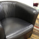 Baxton Studio Julian Black Brown Faux Leather Club Chair with 360 Degree Swivel WHI-A-282-Black