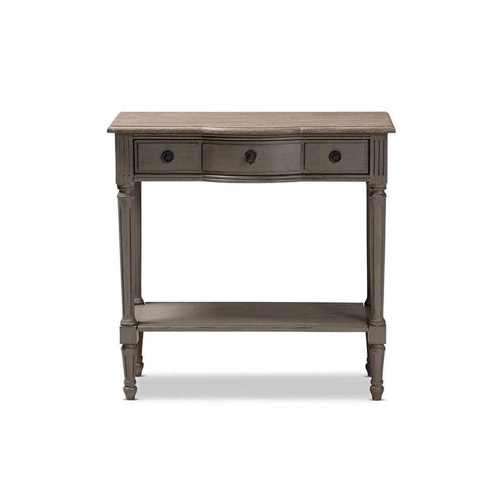 Baxton Studio Noelle French Provincial Gray Finished 1-Drawer Wood Console Table