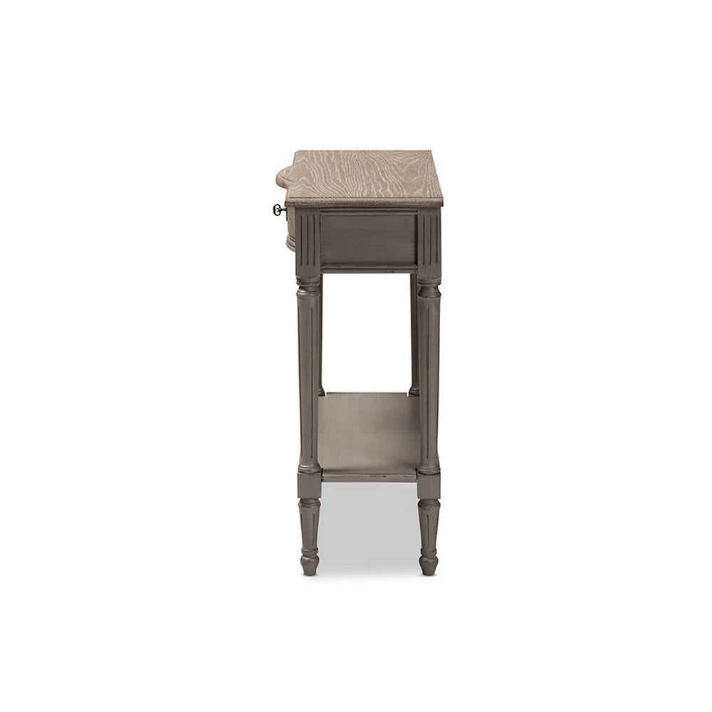 Baxton Studio Noelle French Provincial Gray Finished 1-Drawer Wood Console Table