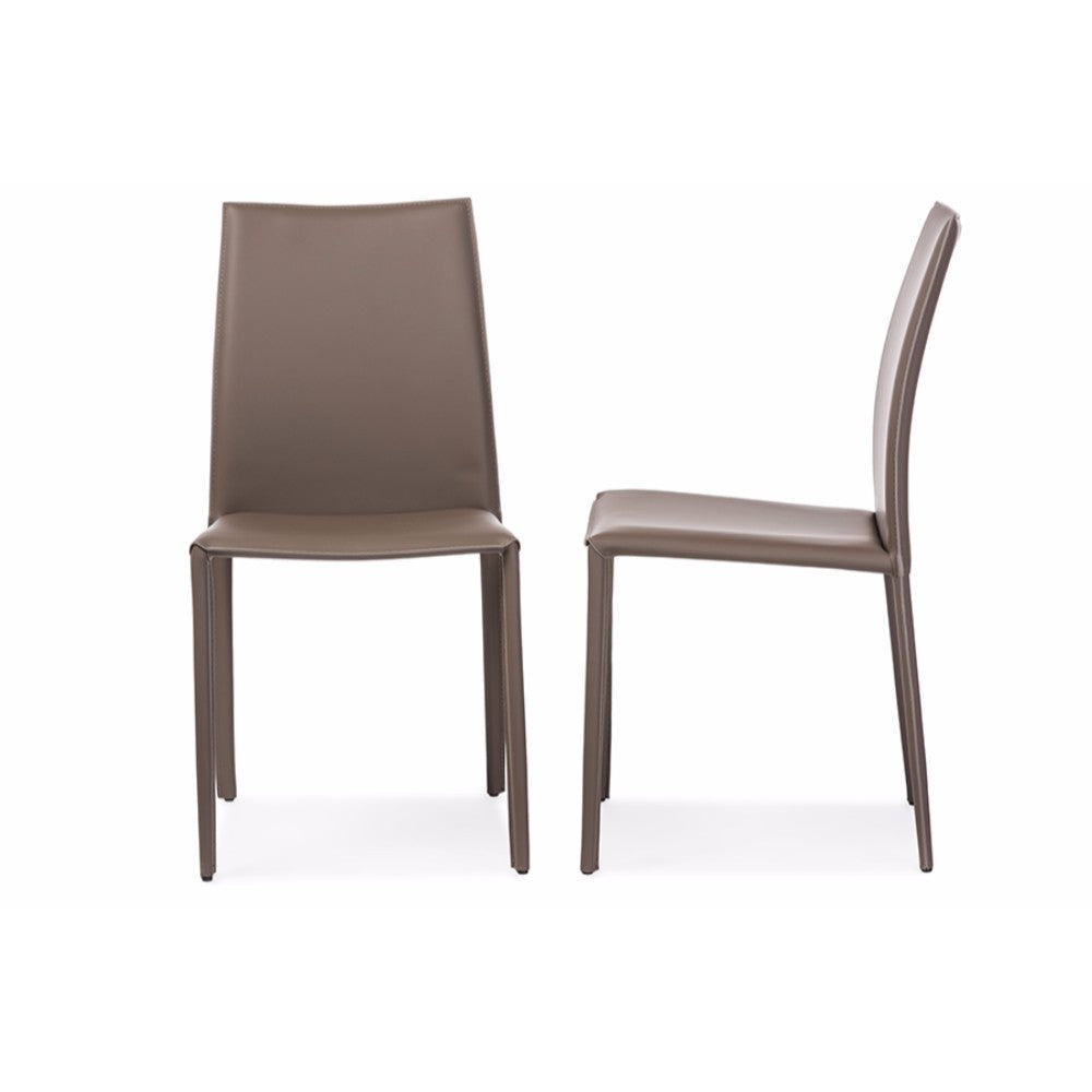 Baxton Studio Rockford Modern and Contemporary Taupe Bonded Leather Upholstered Dining Chair (Set of 2) WHI-ALC-1025-Taupe
