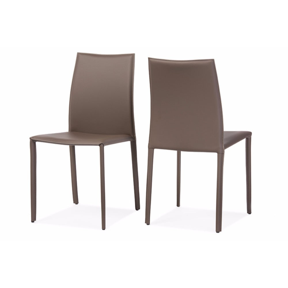 Baxton Studio Rockford Modern and Contemporary Taupe Bonded Leather Upholstered Dining Chair (Set of 2)