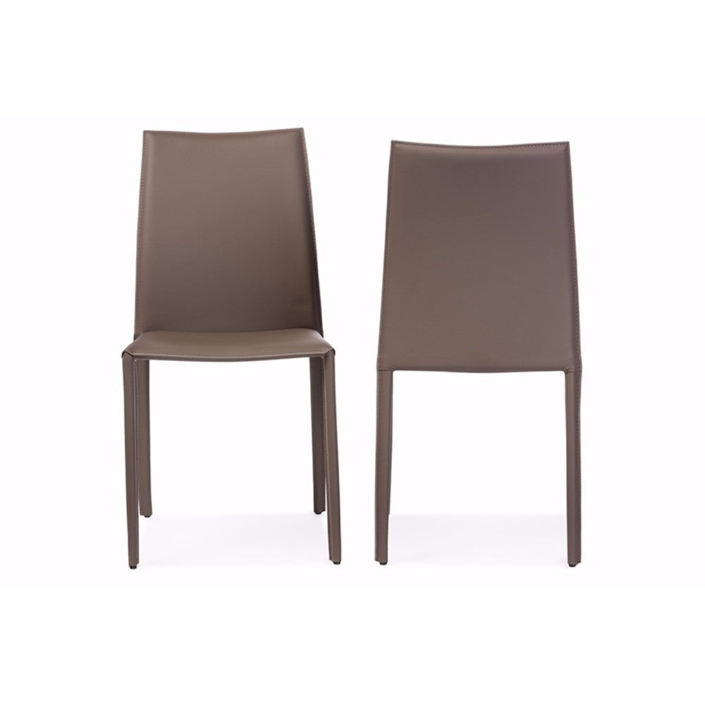 Baxton Studio Rockford Modern and Contemporary Taupe Bonded Leather Upholstered Dining Chair (Set of 2) WHI-ALC-1025-Taupe