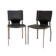 Baxton Studio Dark Brown Leather Dining Chair with Chrome Frame (Set of 2) WHI-ALC-1083-Brown