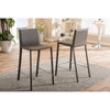 Baxton Studio Crawford Modern and Contemporary Taupe Leather Upholstered Counter Height Stool (Set of 2)