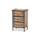 Baxton Studio Laurel Rustic Industrial Antique Grey Finished Metal and Whitewashed Oak Brown Finished Wood 3-Drawer End Table