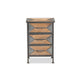 Baxton Studio Laurel Rustic Industrial Antique Grey Finished Metal and Whitewashed Oak Brown Finished Wood 3-Drawer End Table