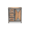 Baxton Studio Laurel Rustic Industrial Antique Grey Finished Metal and Whitewashed Oak Brown Finished Wood 3-Drawer Accent Storage Cabinet