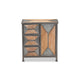 Baxton Studio Laurel Rustic Industrial Antique Grey Finished Metal and Whitewashed Oak Brown Finished Wood 3-Drawer Accent Storage Cabinet