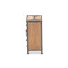 Baxton Studio Laurel Rustic Industrial Antique Grey Finished Metal and Whitewashed Oak Brown Finished Wood 3-Drawer Accent Storage Cabinet