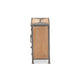 Baxton Studio Laurel Rustic Industrial Antique Grey Finished Metal and Whitewashed Oak Brown Finished Wood 3-Drawer Accent Storage Cabinet