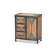 Baxton Studio Laurel Rustic Industrial Antique Grey Finished Metal and Whitewashed Oak Brown Finished Wood 3-Drawer Accent Storage Cabinet