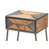 Baxton Studio Laurel Rustic Industrial Antique Grey Finished Metal and Whitewashed Oak Brown Finished Wood 1-Drawer End Table
