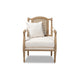 Baxton Studio Clemence French Provincial Ivory Fabric Upholstered Whitewashed Wood Armchair WHI-ASS1037-CC