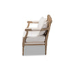 Baxton Studio Clemence French Provincial Ivory Fabric Upholstered Whitewashed Wood Loveseat WHI-ASS1038-LS