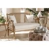 Baxton Studio Clemence French Provincial Ivory Fabric Upholstered Whitewashed Wood Loveseat