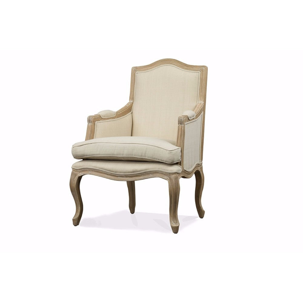 Baxton Studio Nivernais Wood Traditional French Accent Chair WHI-ASS288Mi-CG4