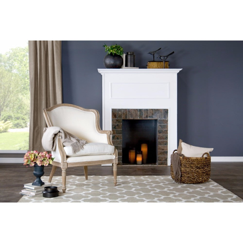 Baxton Studio Charlemagne Traditional French Accent Chair-Oak
