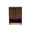 Baxton Studio Rossin Modern and Contemporary Walnut Brown Finished 2-Door Wood Entryway Shoe Storage Cabinet