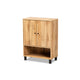 Baxton Studio Rossin Modern and Contemporary Oak Brown Finished Wood 2-Door Entryway Shoe Storage Cabinet with Bottom Shelf
