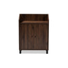 Baxton Studio Rossin Modern and Contemporary Walnut Brown Finished 2-Door Wood Entryway Shoe Storage Cabinet with Open Shelf