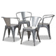 Baxton Studio Ryland Modern Industrial Grey Finished Metal 4-Piece Dining Chair Set