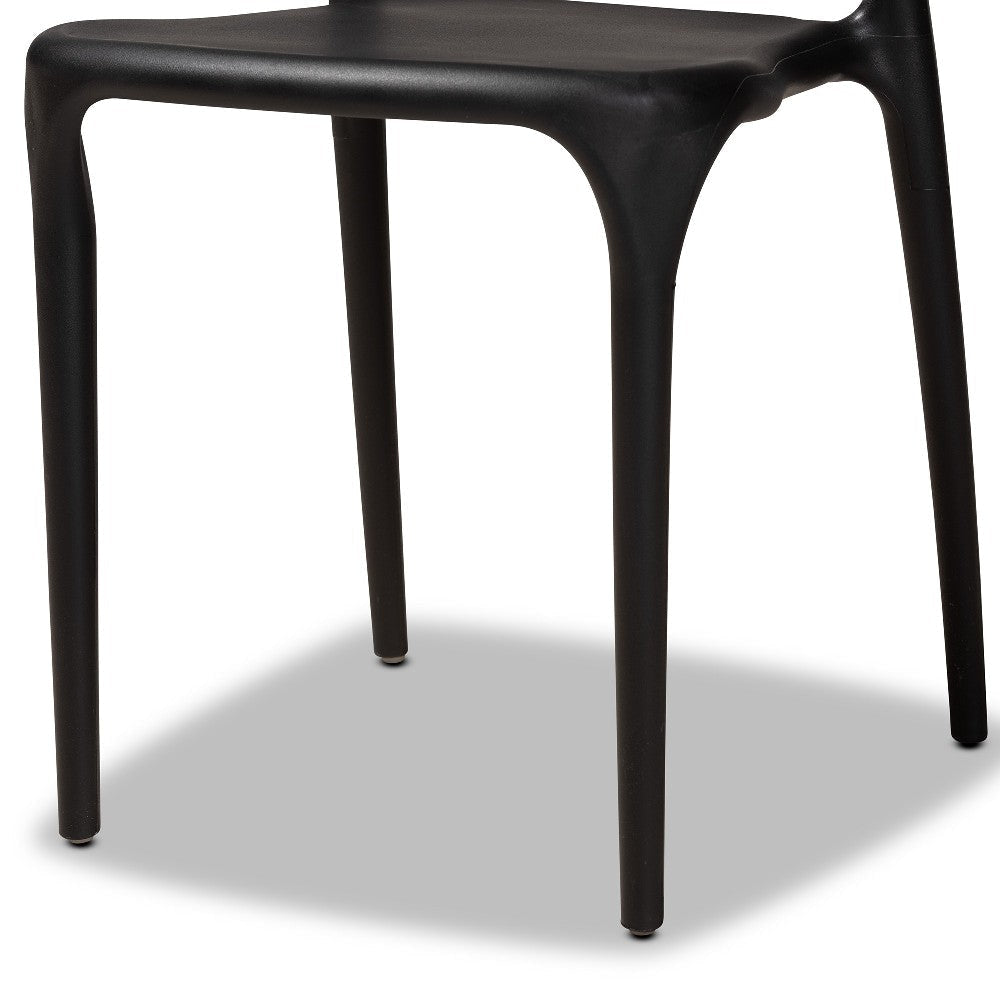 Baxton Studio Gould Modern Transtional Black Plastic 4-Piece Dining Chair Set