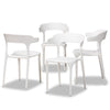 Baxton Studio Gould Modern Transtional White Plastic 4-Piece Dining Chair Set